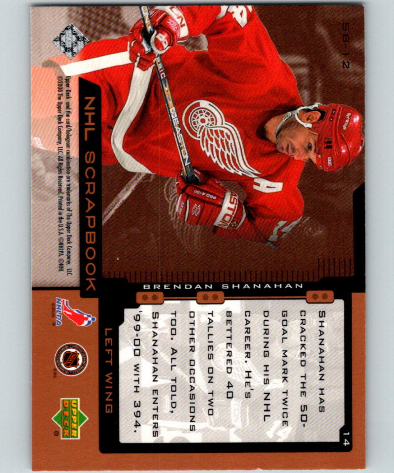 1999-00 Upper Deck NHL Scrapbook #SB12 Brendan Shanahan 07123 Image 2