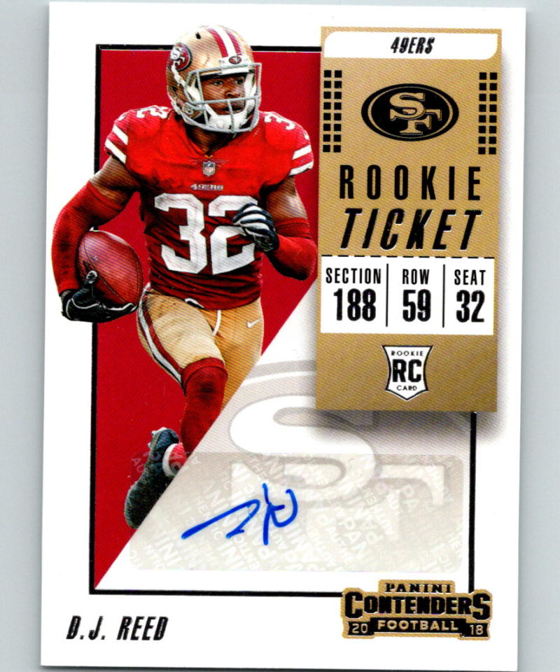 2018 Panini Contenders Rookie Ticket #213 D.J. Reed Auto RC 07193