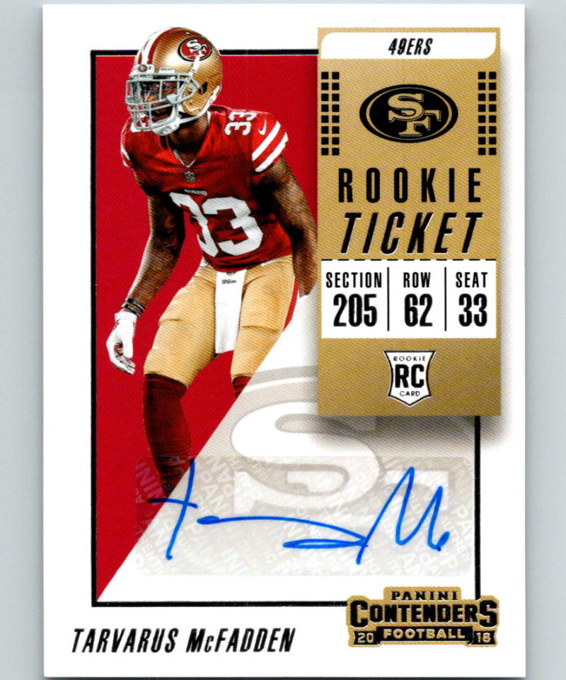 2018 Panini Contenders Rookie Ticket #233 Tarvarus McFadden Auto Rc 07195