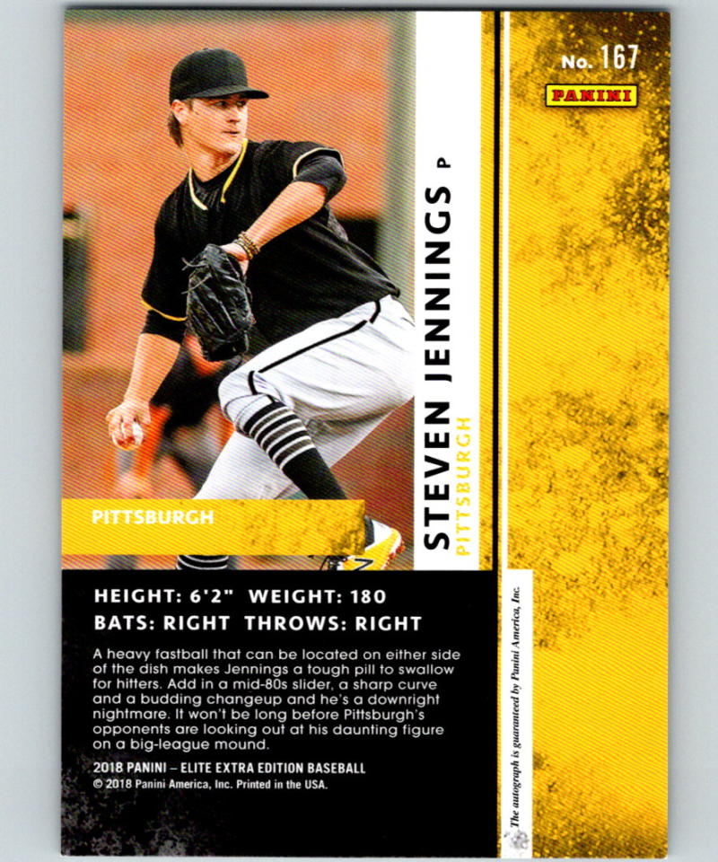 2018 Panini Elite Extra Edition Autographs #167 Steven Jennings Auto 07203