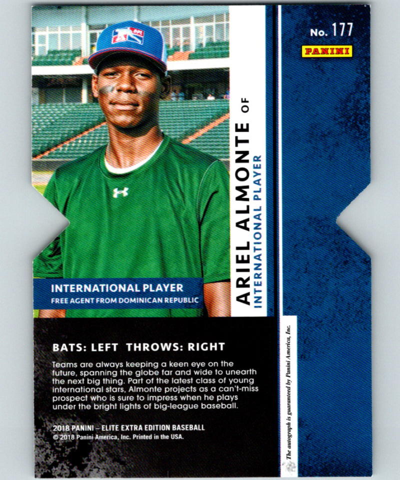 2018 Panini Elite Extra Edition Die Cut Emerald Ariel Almonte 17/25 Auto 07208