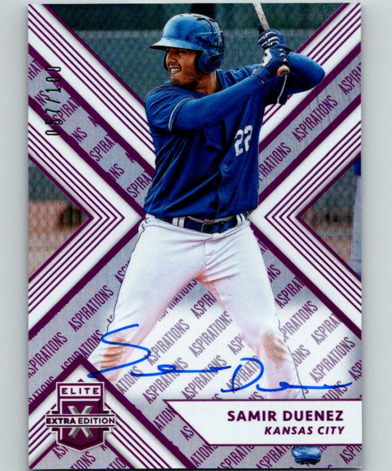 2018 Panini Elite Extra Edition Autographs Aspirations Purple Samir Duenez 57/100 Auto 07210 Image 1