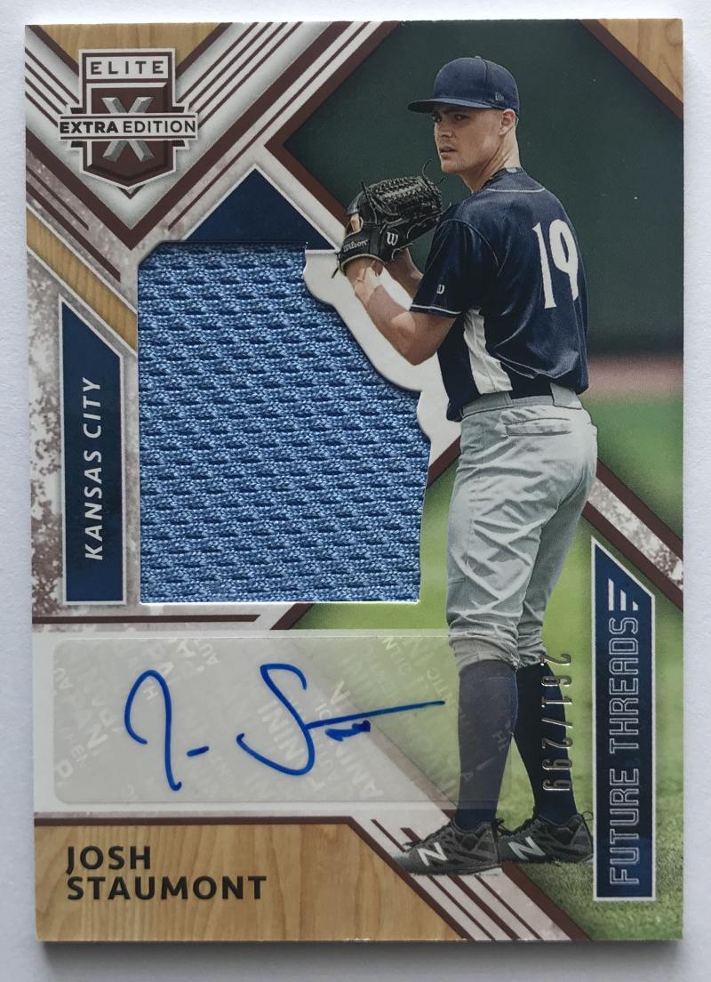 2018 Panini Elite Extra Edition Future Threads Silhouette Josh Staumont 261/299 Auto 07235
