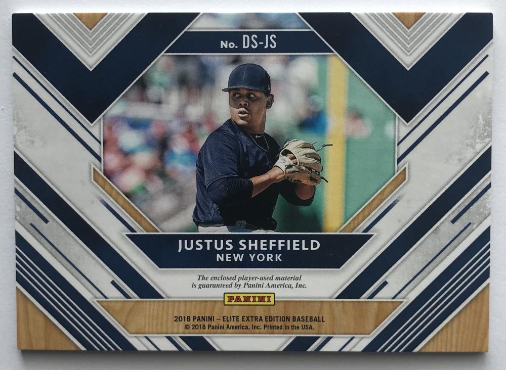 2018 Panini Elite Extra Edition Dual Silhouettes Silver Justus Sheffield 27/149 07238