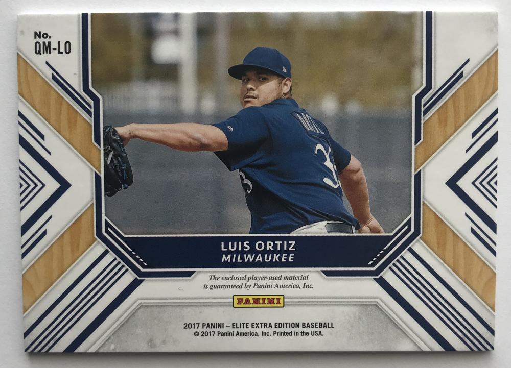 2018 Panini Elite Extra Edition Quad Material Luis Ortiz 79/249 07242 Image 2