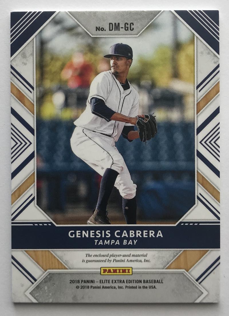 2018 Panini Elite Extra Edition Dual Material Genesis Cabrera 14/199 07244 Image 2