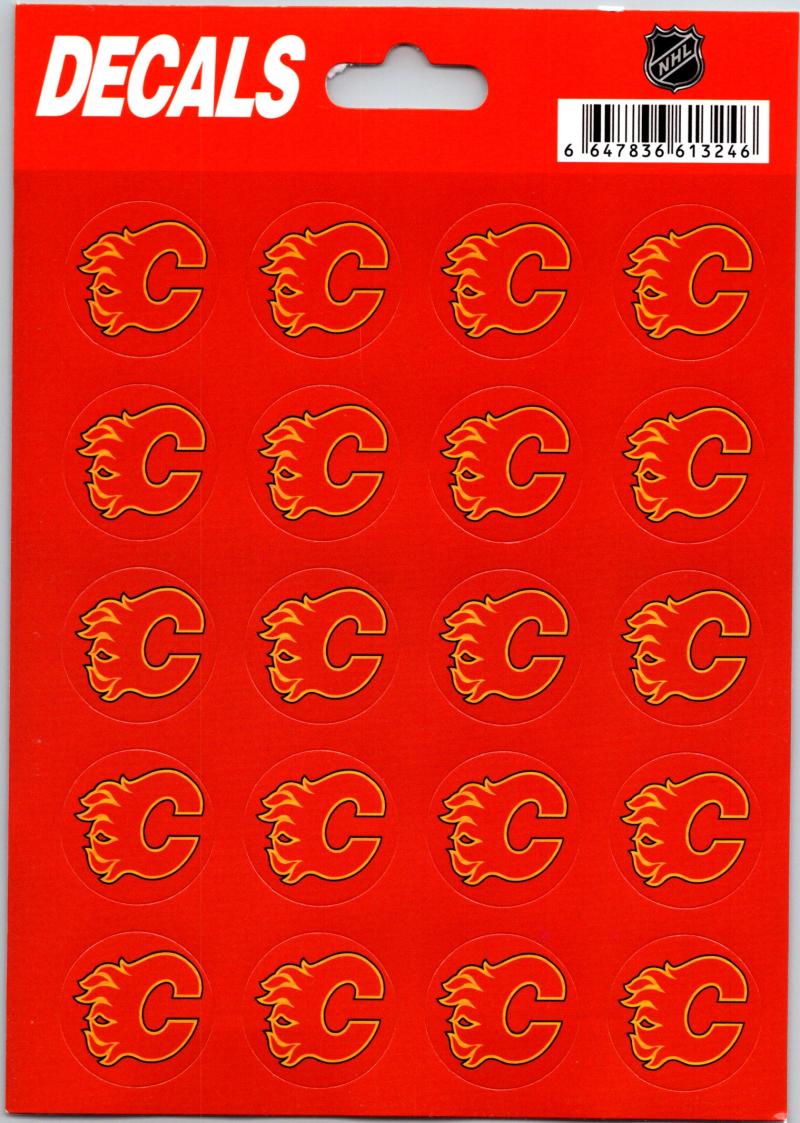 Calgary Flames Vinyl Sticker Sheet 5"x7" Decals - 1" Round x20