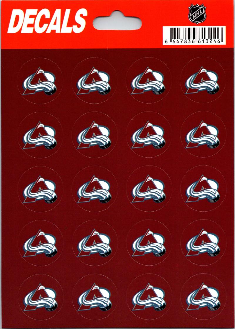 Colorado Avalanche Vinyl Sticker Sheet 5"x7" Decals - 1" Round x20
