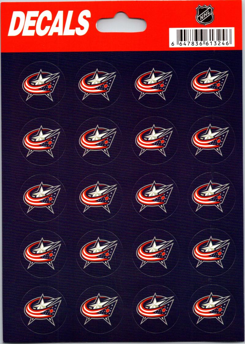 Columbus Blue Jackets Vinyl Sticker Sheet 5"x7" Decals - 1" Round x20