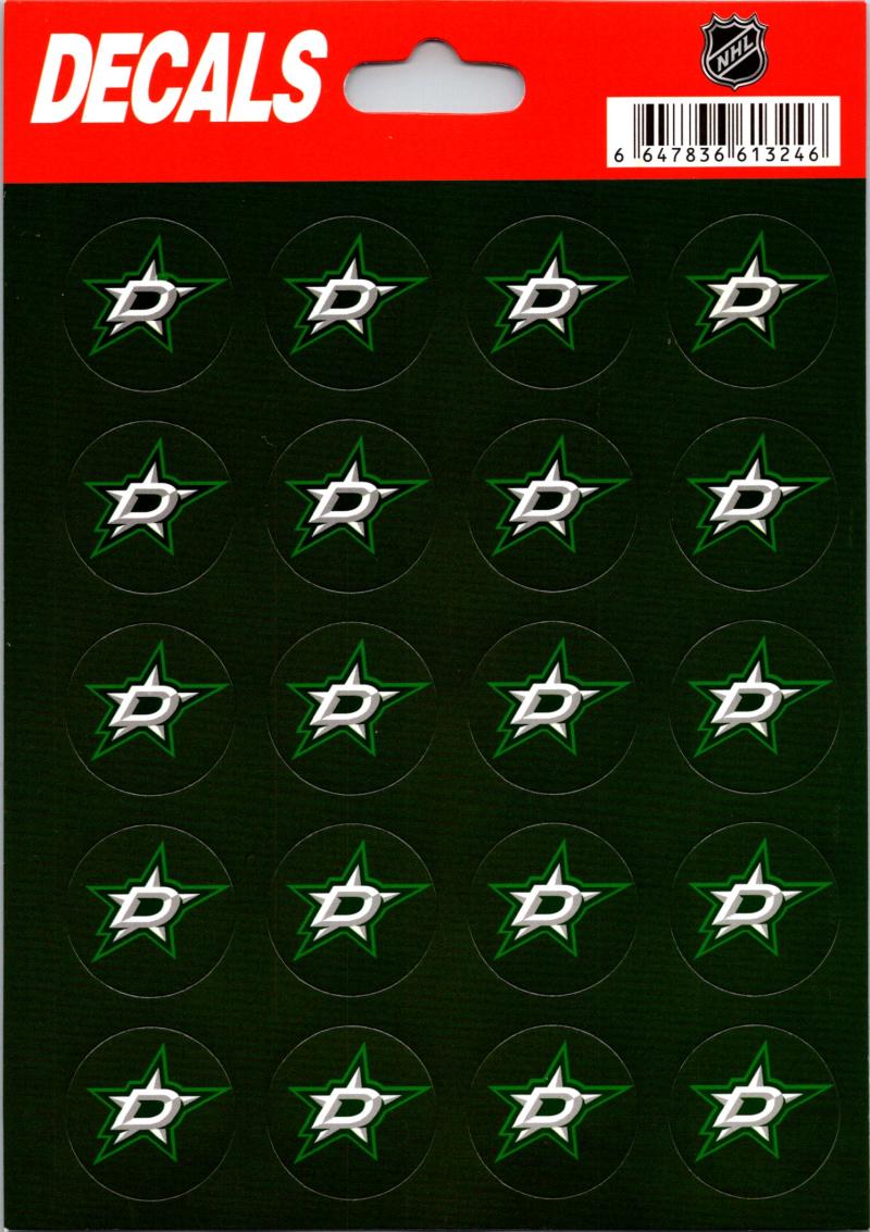 Dallas Stars Vinyl Sticker Sheet 5"x7" Decals - 1" Round x20