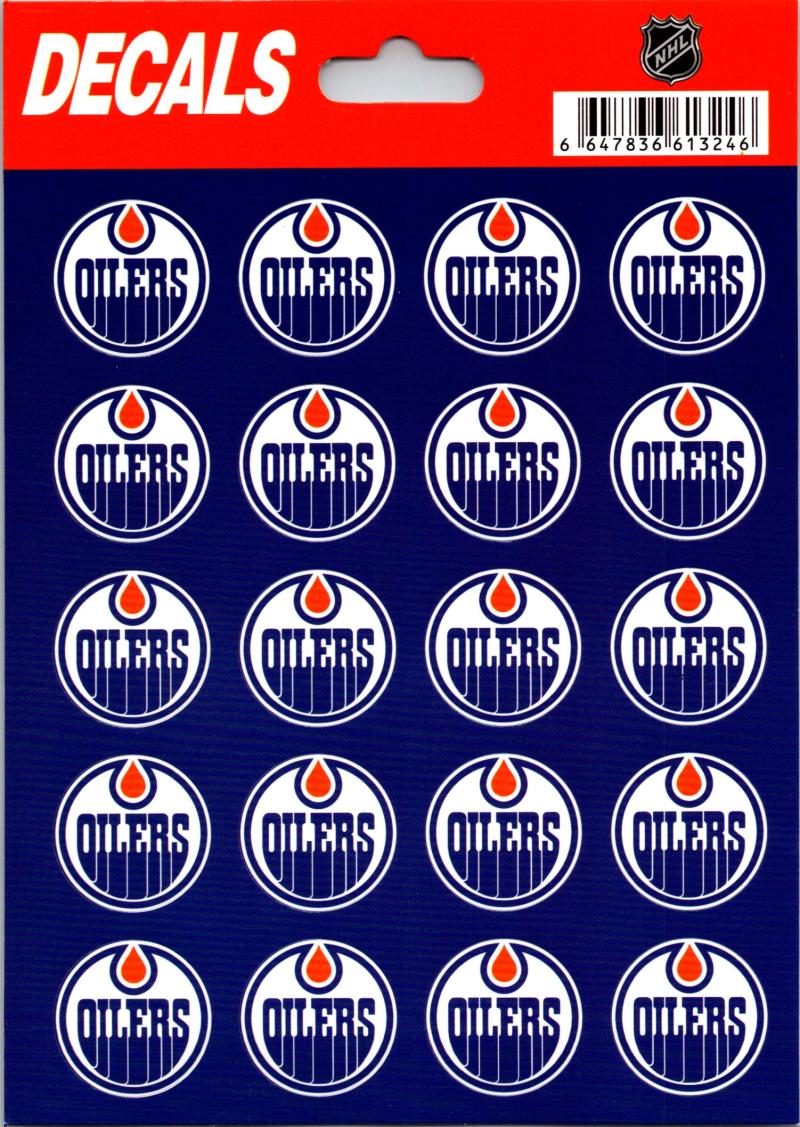 Edmonton Oilers Vinyl Sticker Sheet 5"x7" Decals - 1" Round x20