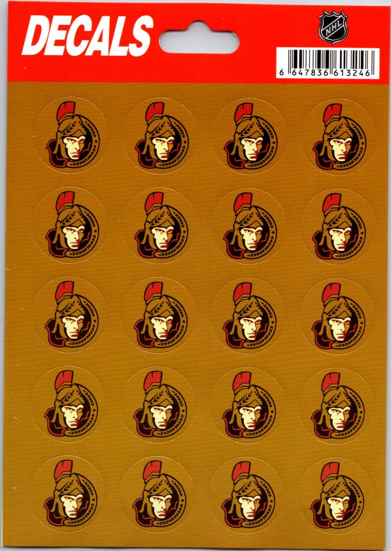 Ottawa Senators Vinyl Sticker Sheet 5"x7" Decals - 1" Round x20