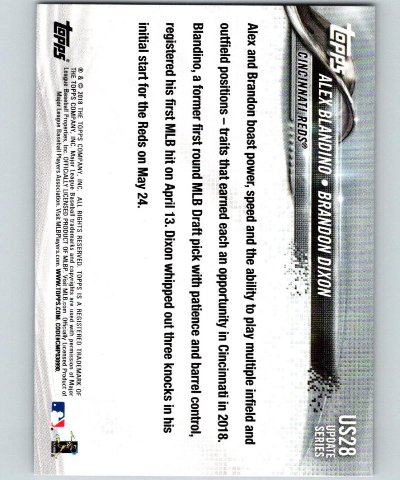 2018 Topps Update #US28 Alex Blandino/Brandon Dixon MINT RC Rookie 07279 Image 2