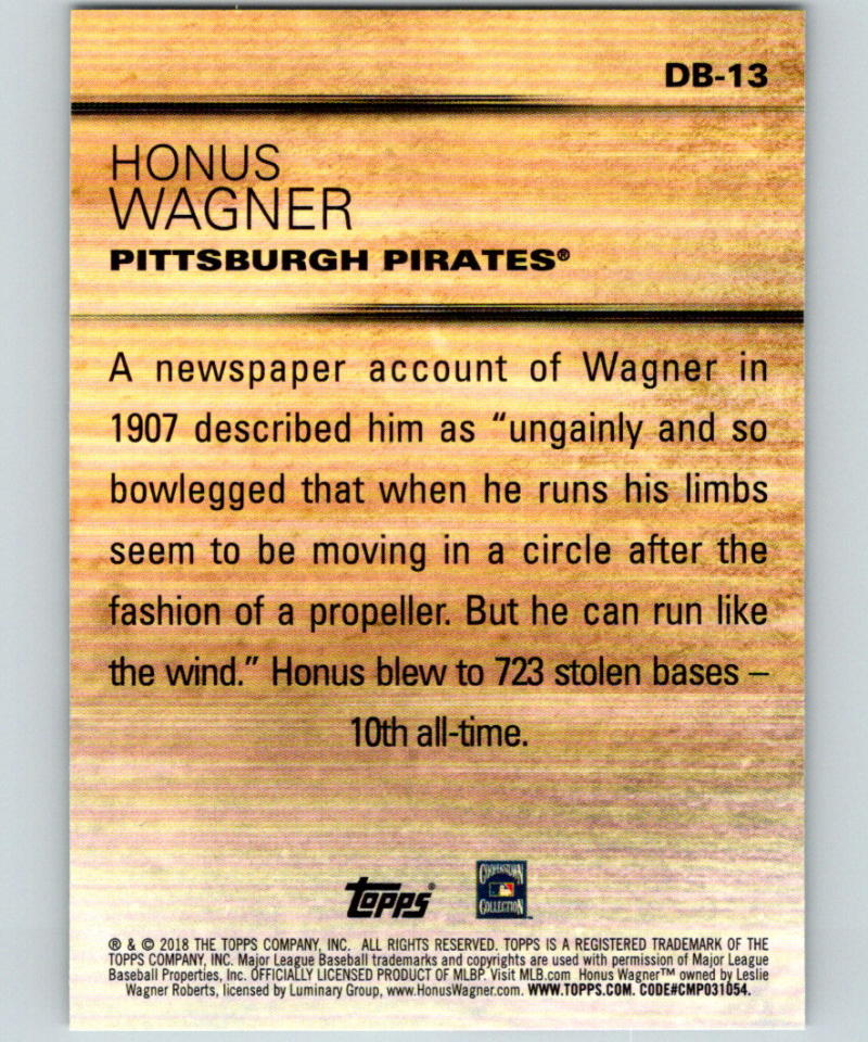 2018 Topps Update Don't Blink #DB-13 Honus Wagner MINT 07338 Image 2