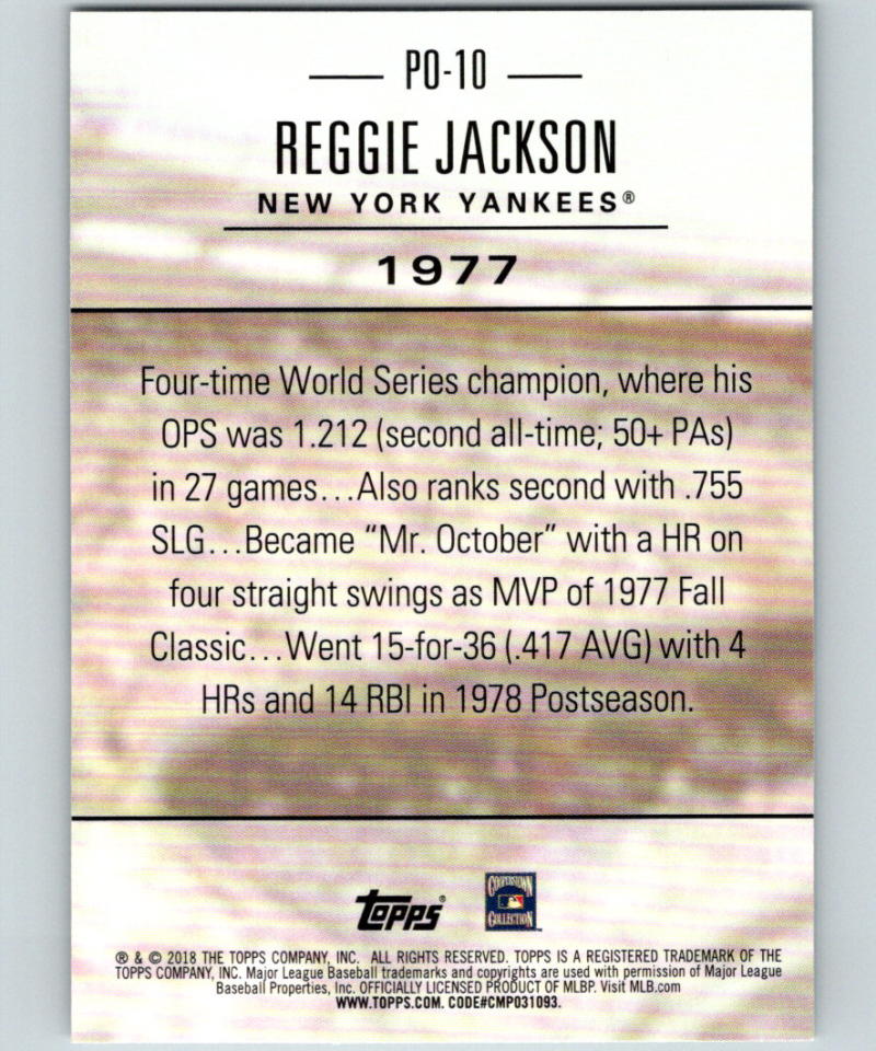 2018 Topps Update Postseason Preeminence Blue #PO-10 Reggie Jackson 07390