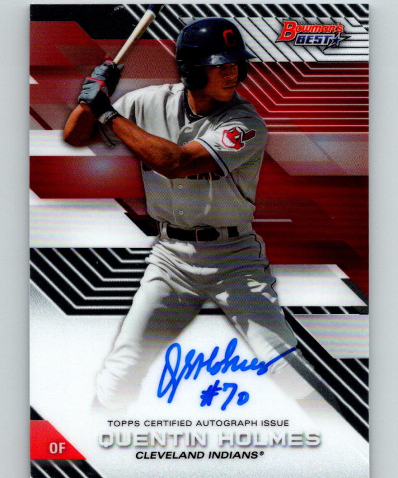 2017 Bowman's Best of 2017 Autographs Quentin Holmes Auto Indians 07409 Image 1