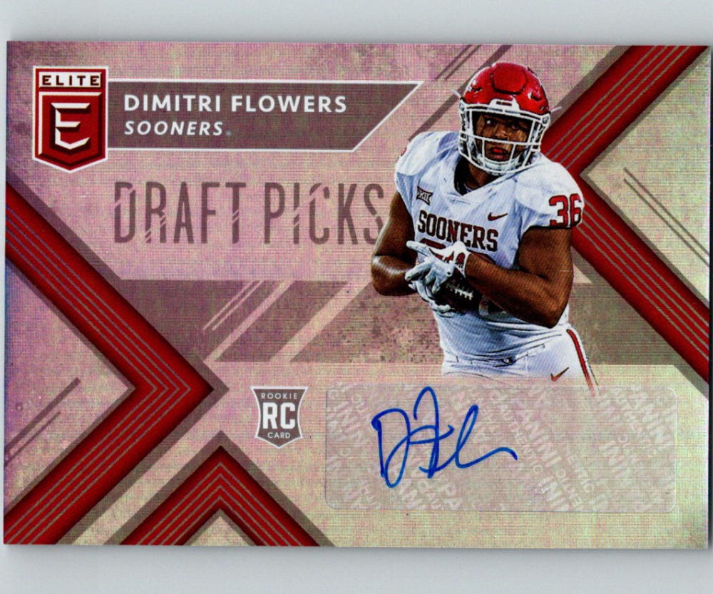 2018 Panini Elite Draft Picks Autographs #179 Dimitri Flowers Auto RC 07438 Image 1