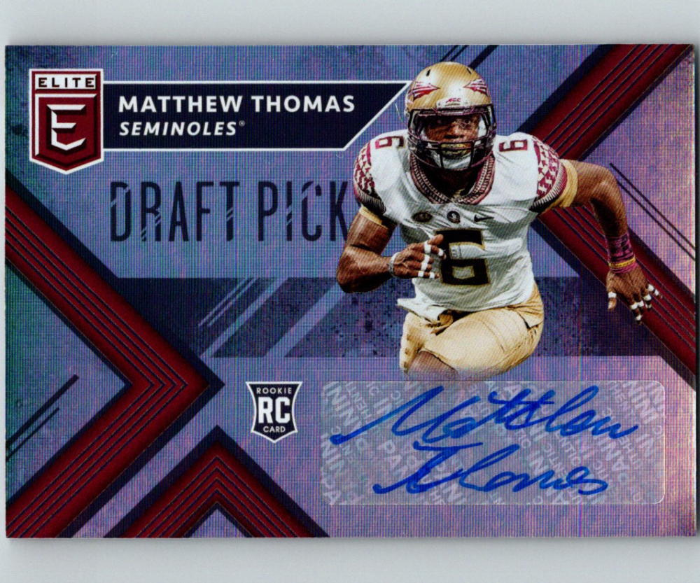 2018 Panini Elite Draft Picks Autographs Matthew Thomas Auto RC 07439 Image 1