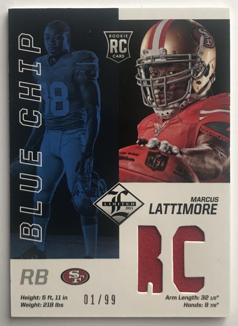 2013 Panini Limited Blue Chip Jerseys Marcus Lattimore 1/99 Mint 07449 Image 1