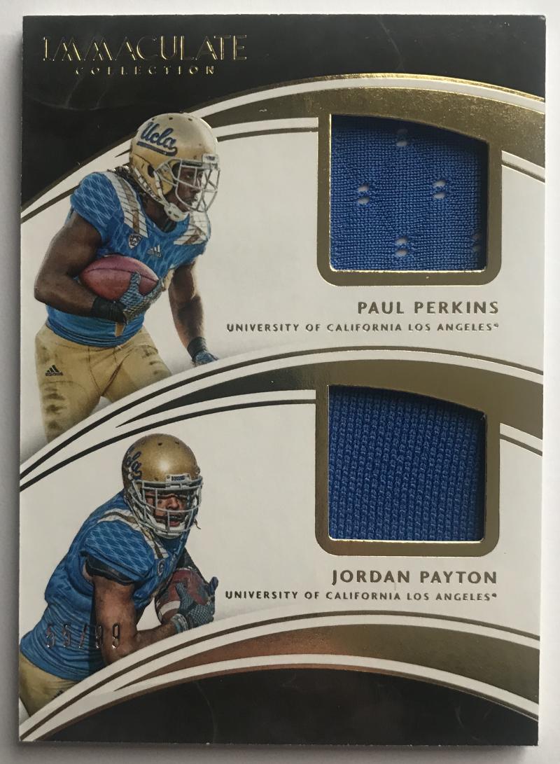 2016 Immaculate Collection Collegiate Material Combos Payton/ Perkins 55/99 07450 Image 1