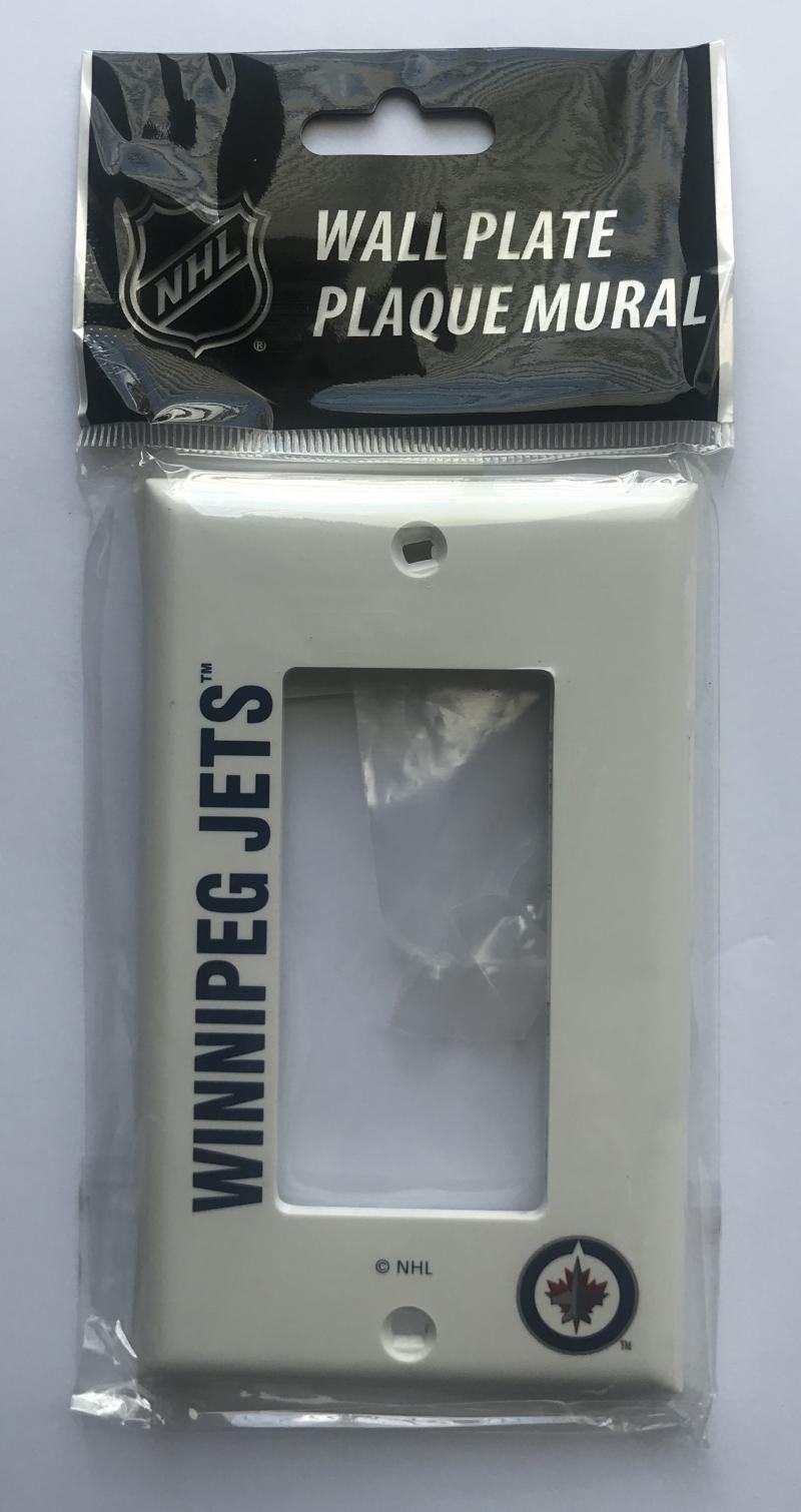 Winnipeg Jets Push Switch Wall Plate Cover - Brand New with Screws Image 1