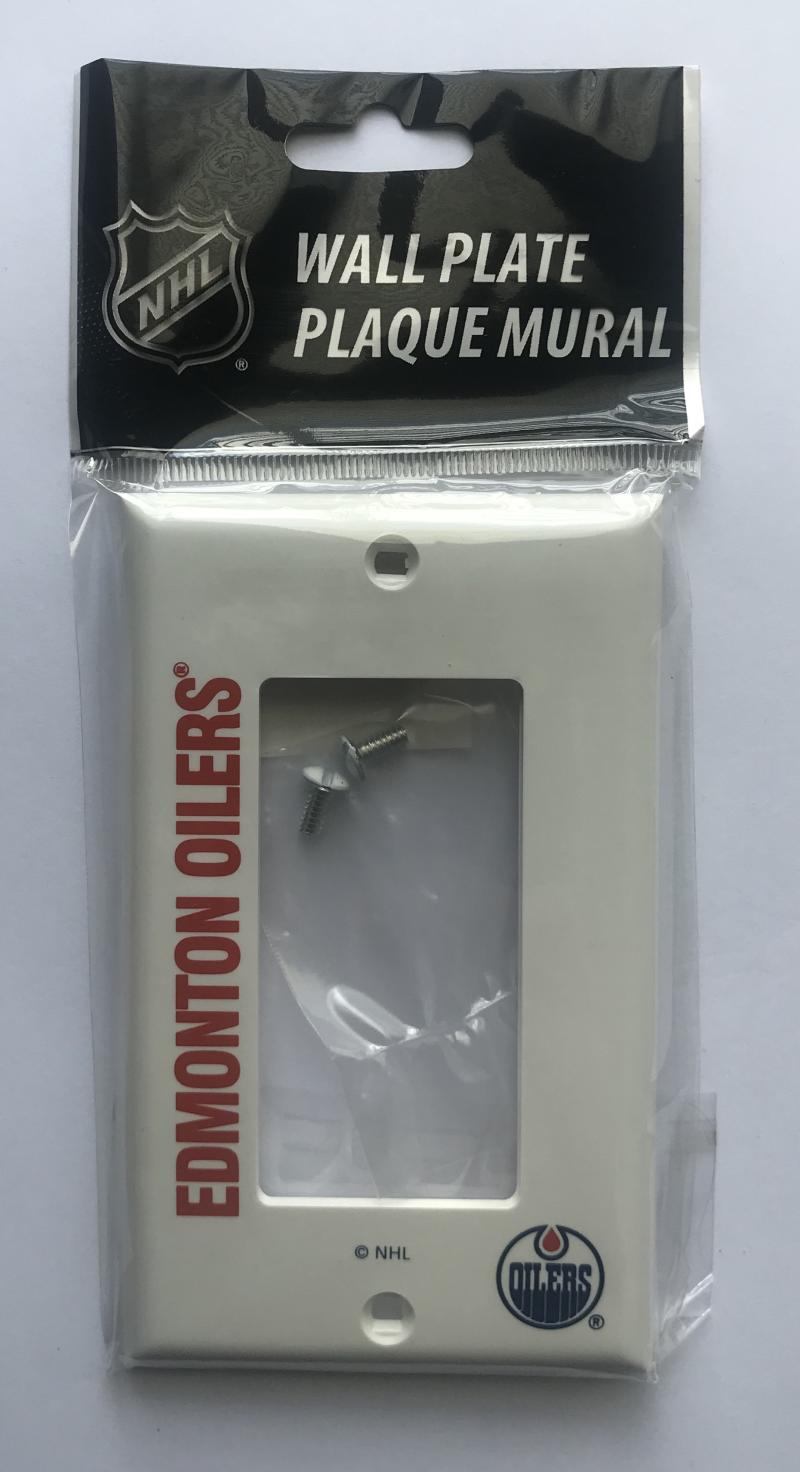 Edmonton Oilers Push Switch Wall Plate Cover - Brand New with Screws Image 1