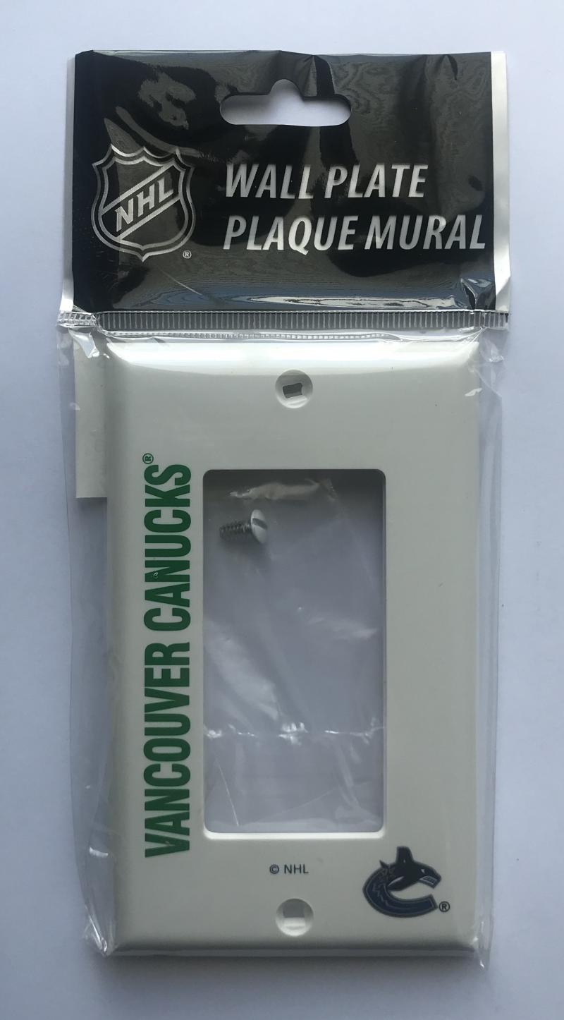 Vancouver Canucks Push Switch Wall Plate Cover - Brand New with Screws Image 1