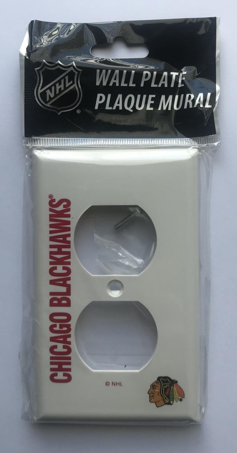 Chicago Blackhawks Outlet Wall Plate Cover - Brand New with Screws Image 1