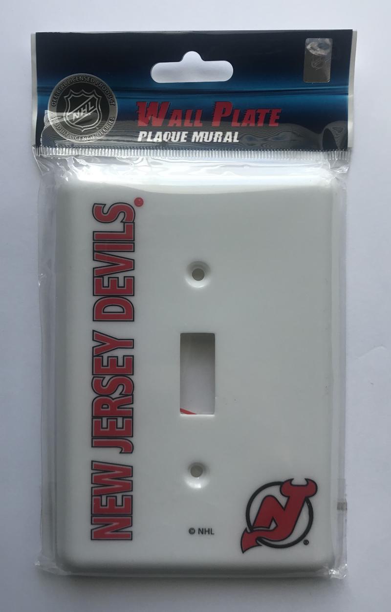 New Jersey Devils Single Switch Wall Plate Cover - Brand New with Screws Image 1