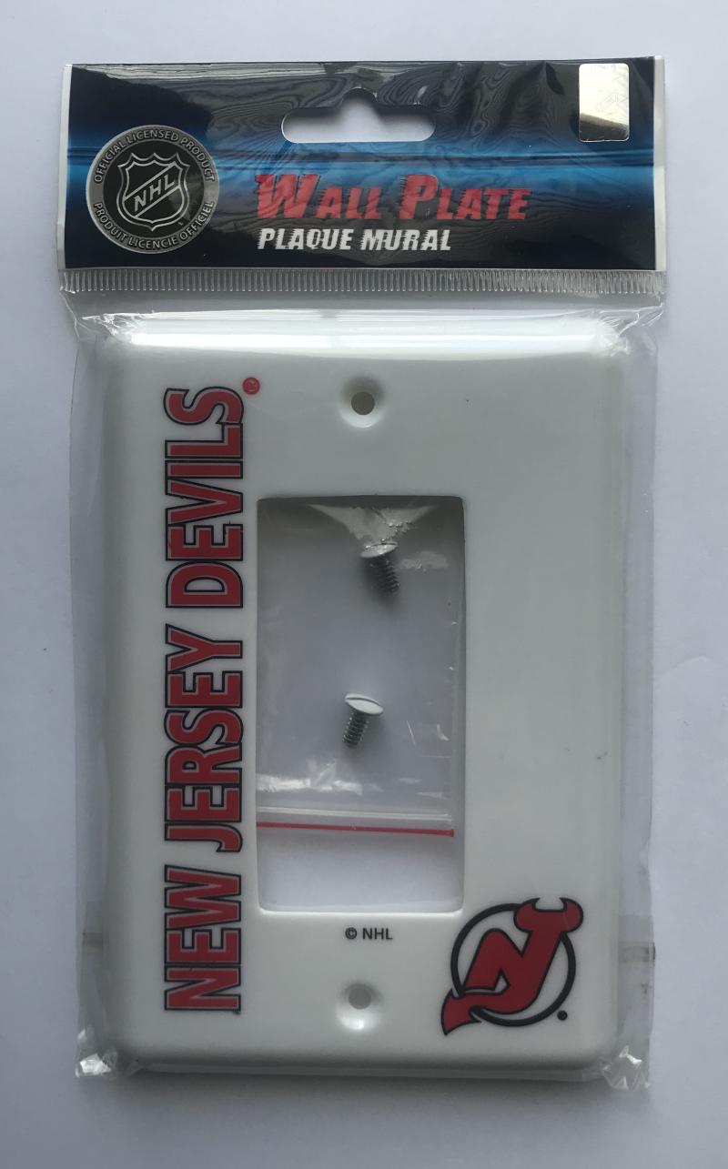New Jersey Devils Push Switch Wall Plate Cover - Brand New with Screws Image 1