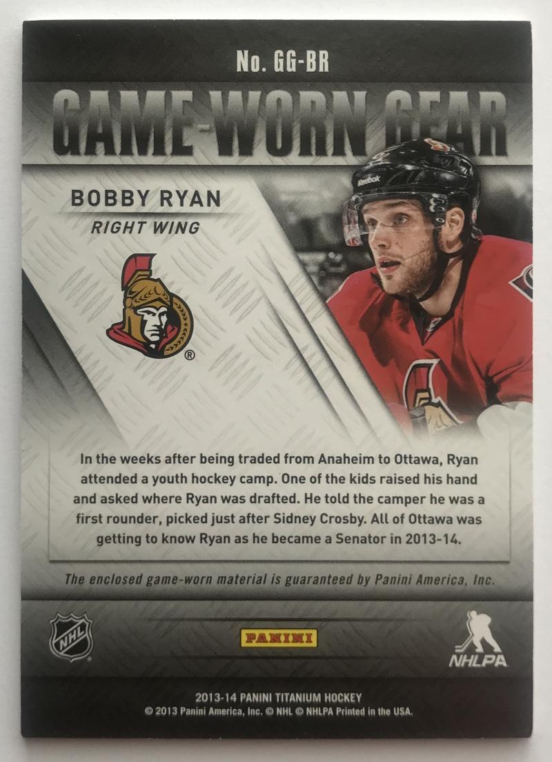 2013-14 Panini Titanium Game Worn Gear Ryan Miller Jersey 07468