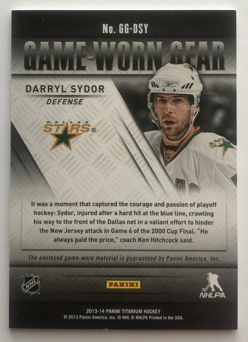 2013-14 Panini Titanium Game Worn Gear Darryl Sydor Jersey 07470 Image 2