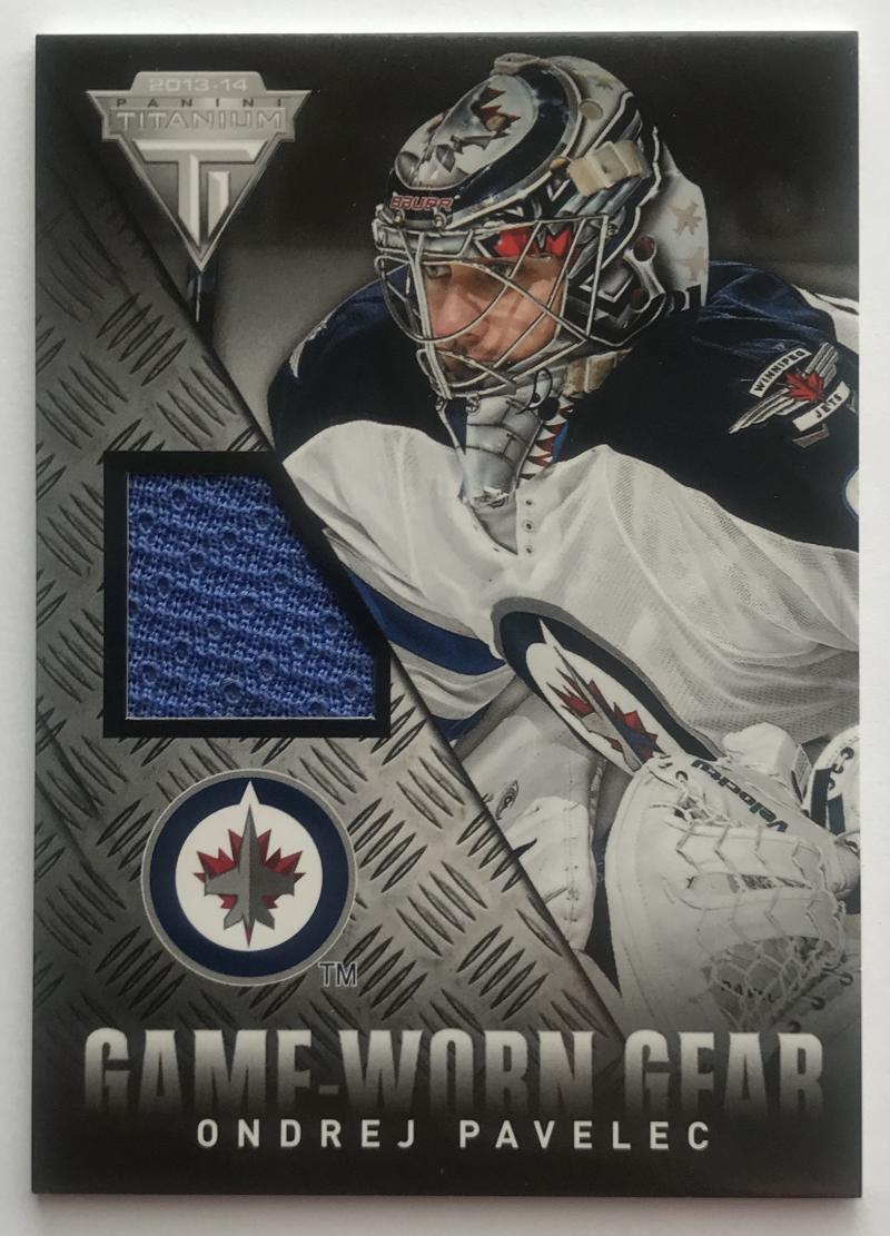 2013-14 Panini Titanium Game Worn Gear Ondrej Pavelec Jersey 07471 Image 1