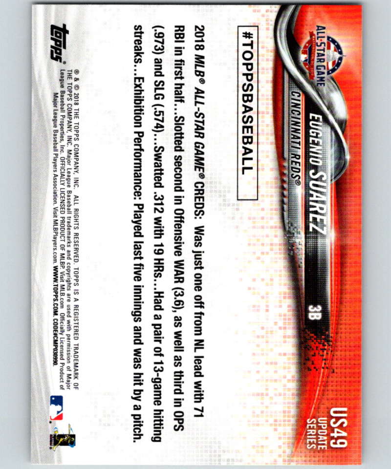 2018 Topps Update #US49 Eugenio Suarez Like New Cincinnati Reds Image 2