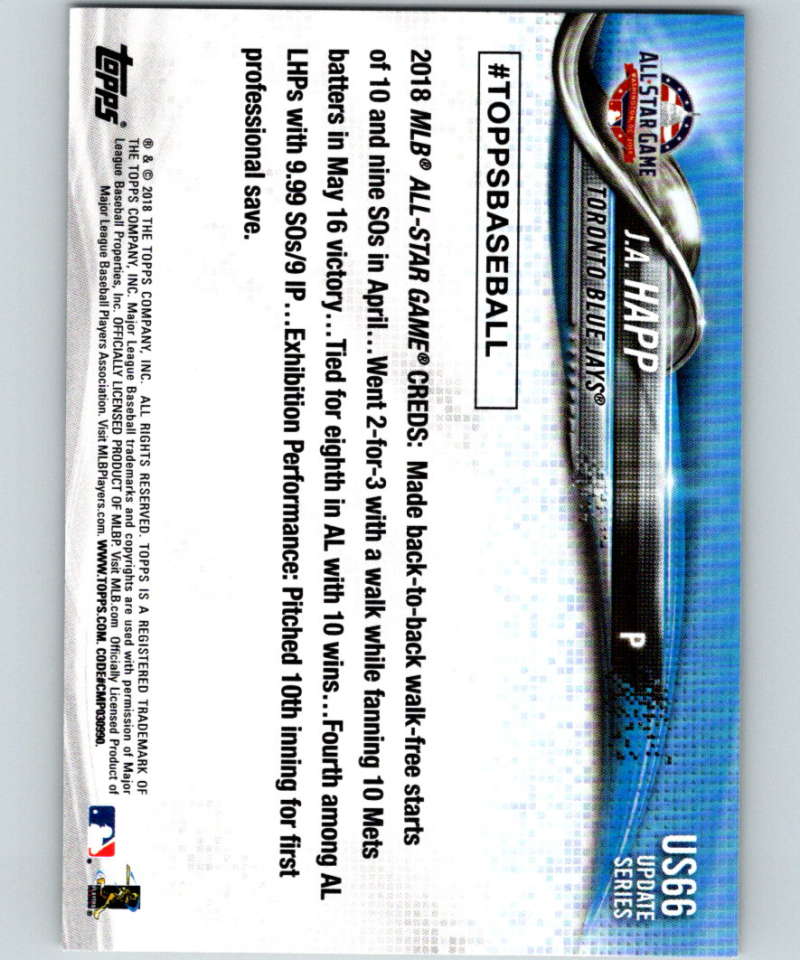 2018 Topps Update #US66 J.A. Happ Like New Toronto Blue Jays