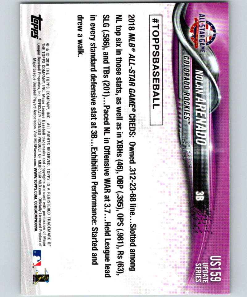 2018 Topps Update #US159 Nolan Arenado Like New Colorado Rockies Image 2