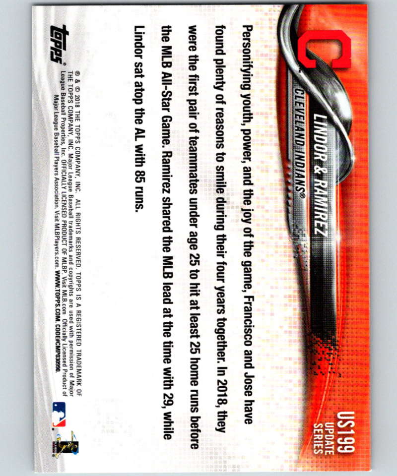 2018 Topps Update #US199 Cleveland Indians Veterans Like New Image 2