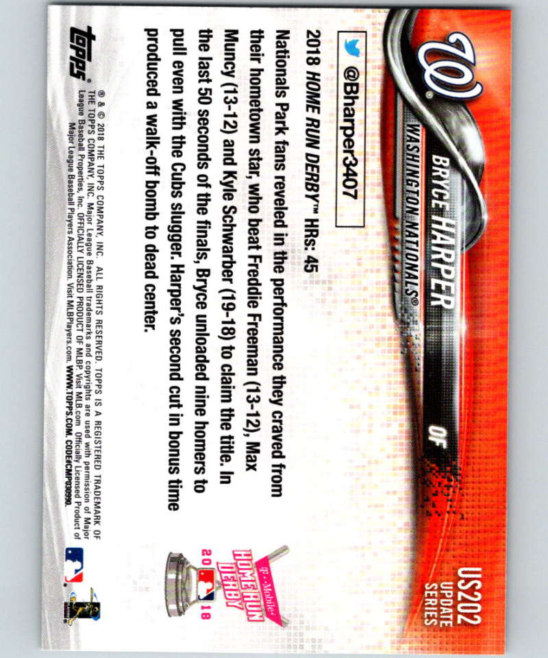 2018 Topps Update #US202 Bryce Harper Like New Washington Nationals Image 2