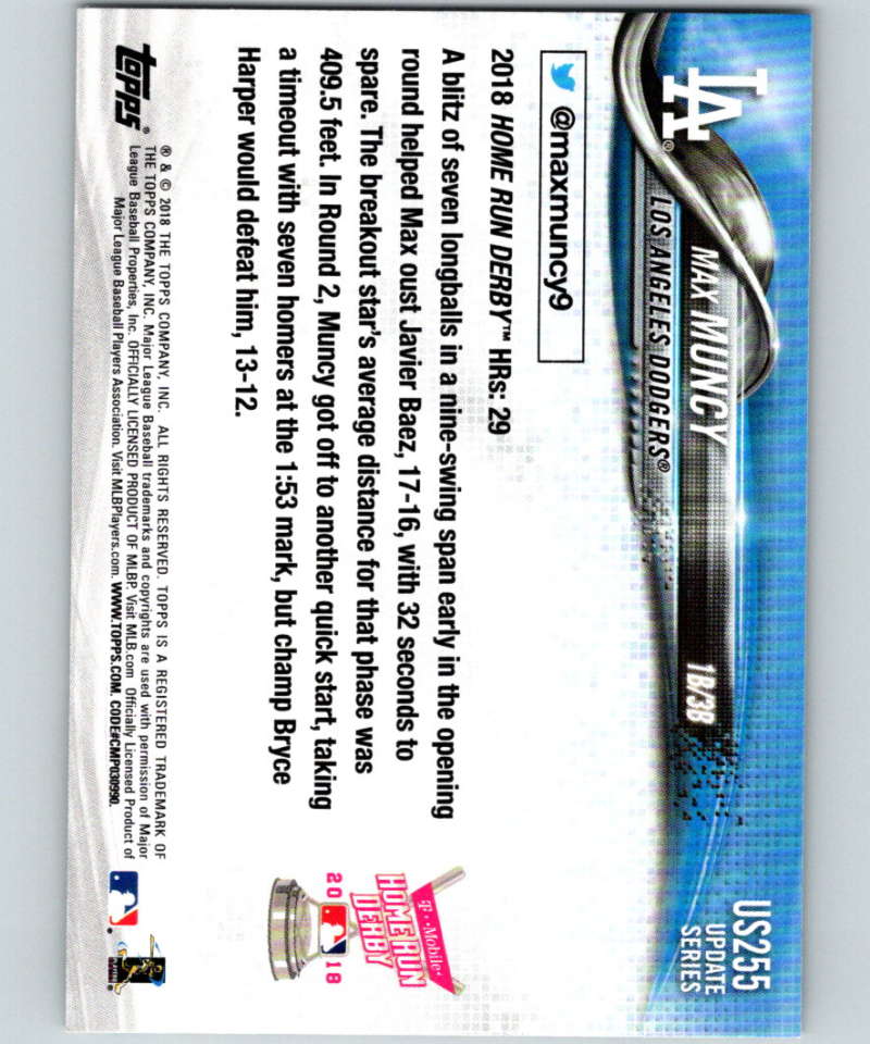 2018 Topps Update #US255 Max Muncy Like New Los Angeles Dodgers Image 2