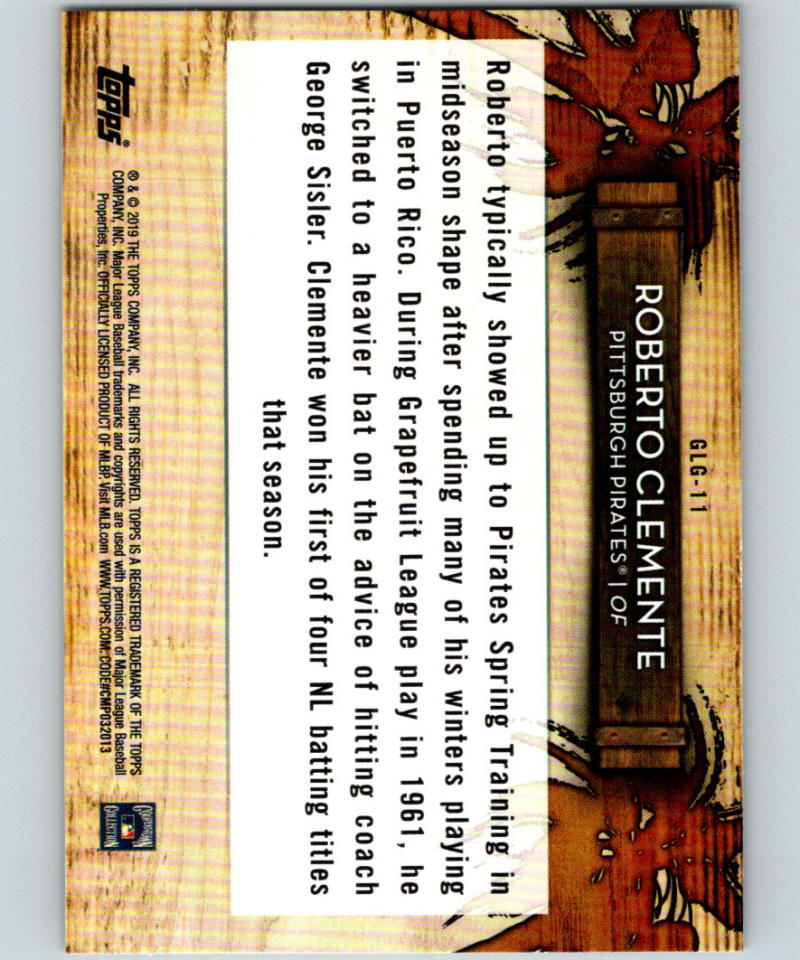 2019 Topps Grapefruit League Greats #GLG-11 Roberto Clemente MINT Pirates 07511 Image 2
