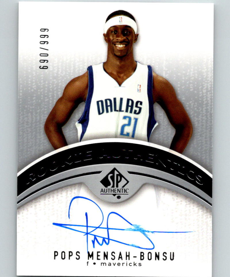 2006-07 Upper Deck SP Authentic #107 Pops Mensah-Bonsu RC Rookie 690/999 Auto 07530 Image 1