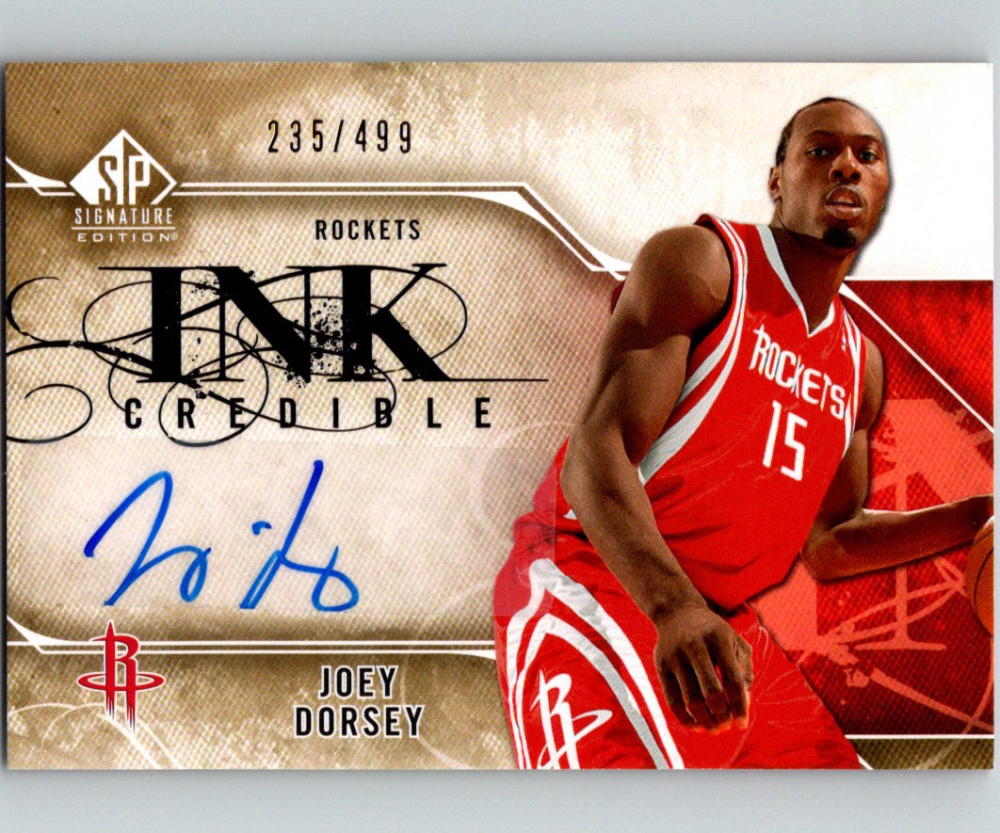 2009-10 SP Signature Edition INKredible #I-JD Joey Dorsey MINT Auto 235/499 07532 Image 1