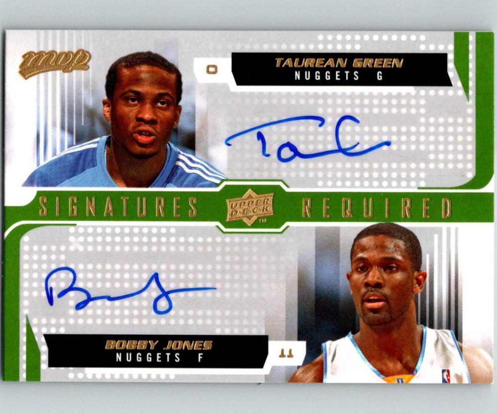 2008-09 Upper Deck MVP Signatures Required Jones/Green Dual Auto 07533 Image 1