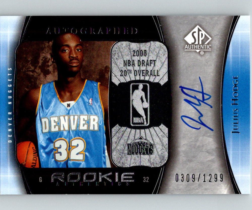 2005-06 SP Authentic #110 Julius Hodge RC Rookie Auto 309/1299 07536 Image 1