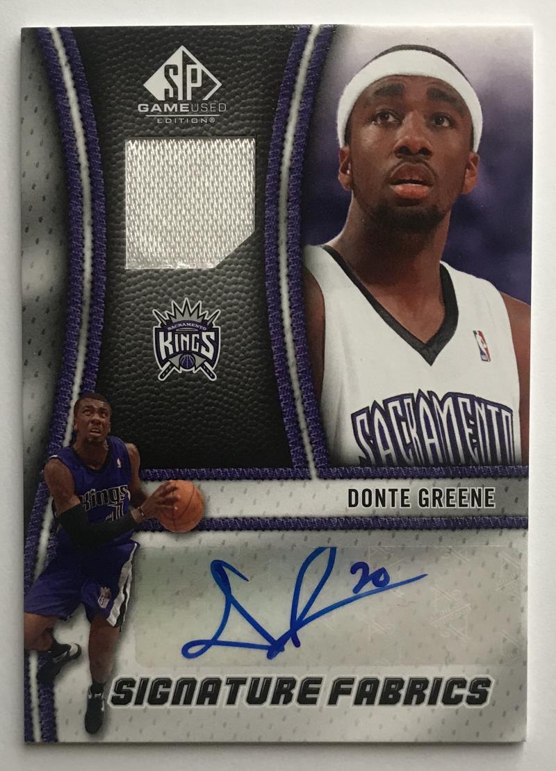 2009-10 SP Game Used Signature Fabrics #SFNE Donte Greene MINT Auto 07553 Image 1