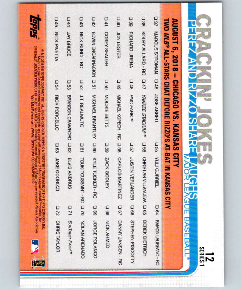 2019 Topps #12 Crackin' Jokes Mint Major League Baseball Image 2