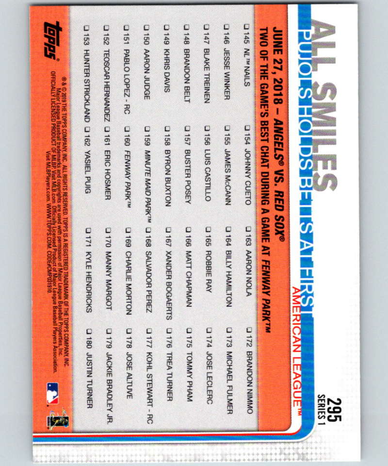 2019 Topps #295 All Smiles Mint American League Image 2