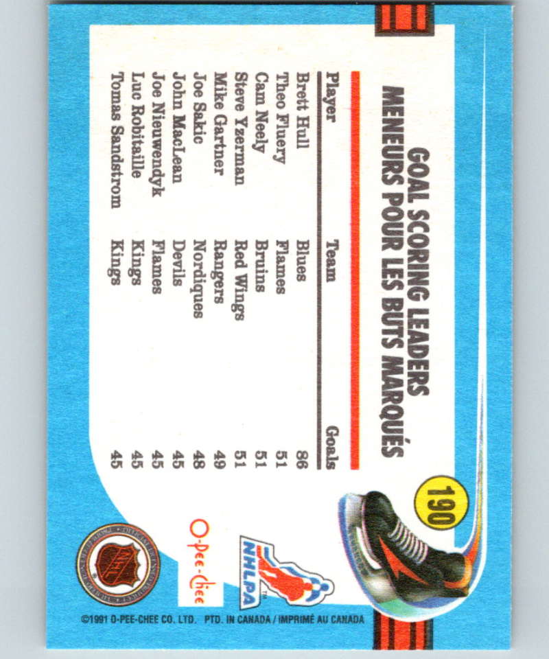 1991-92 O-Pee-Chee #190 Brett Hull LL Mint St. Louis Blues Image 2