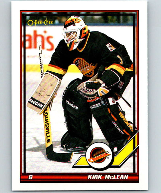 1991-92 O-Pee-Chee #221 Kirk McLean Mint Vancouver Canucks  Image 1