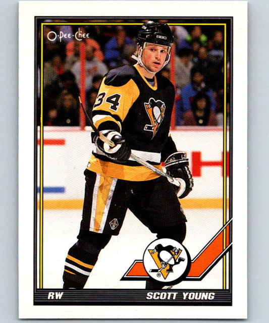 1991-92 O-Pee-Chee #235 Scott Young Mint Pittsburgh Penguins  Image 1
